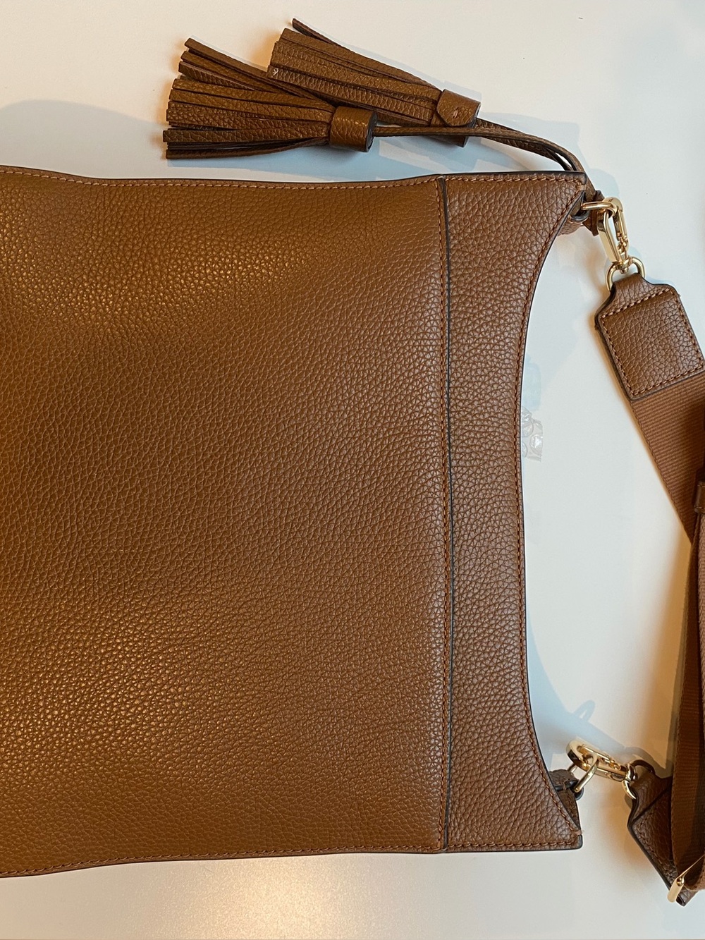 Tory Burch Thea Brown Pebbled Leather Crossbody - Picture 3 of 6